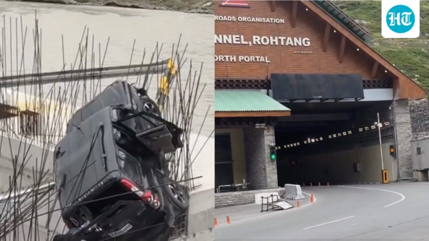 tourist-dies-when-scorpio-falls-off-road-and-crashes-into-under-construction-bridge-near-atal-tunnel-in-himachal-|-video | GIBN tourist-dies-when-scorpio-falls-off-road-and-crashes-into-under-construction-bridge-near-atal-tunnel-in-himachal-|-video