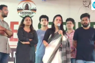 mahua-moitra-joins-cjp-protest,-mocks-dharmendra-pradhan:-‘don’t-celebrate-a-birthday-with-the-blood-of-children’