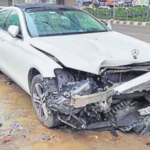 a-mercedes-car-collided-with-a-scooter-traveling-on-the-‘wrong-side’-in-gurugram,-killing-one-person