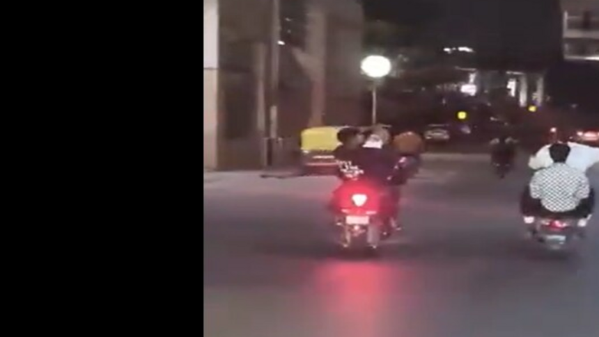 motorcyclists-perform-bike-stunt-ambulance-in-bengaluru,-one-of-them-detained-|-video