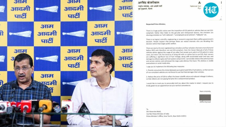 kejriwal-writes-to-pm,-seeks-meeting-during-e20;-requires-pure-gasoline-option-at-gas-stations