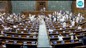 the-lok-sabha-session-was-postponed-until-monday-as-the-opposition-continued-protests-over-the-paper-leaks