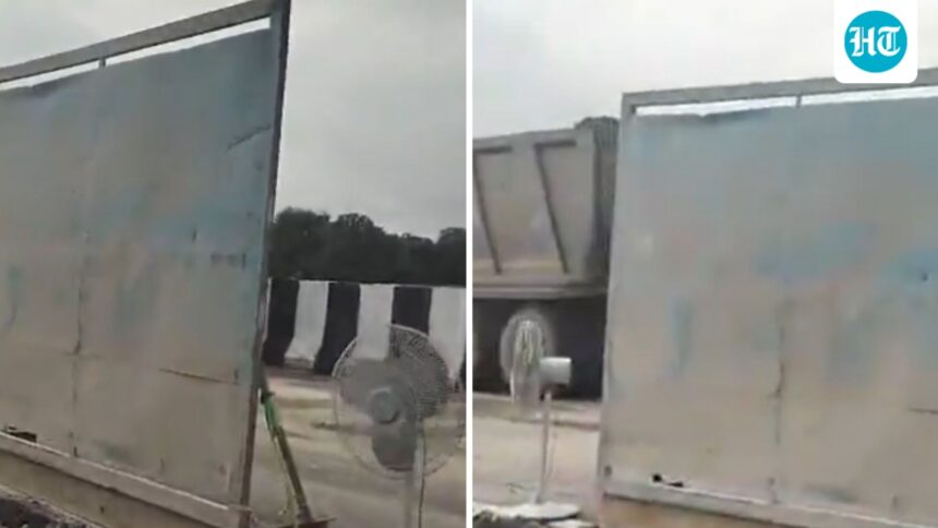 electric-fans-used-to-dry-repair-site-on-newly-inaugurated-up-expressway:-‘are-we-rolling-back-to-stone-age!’