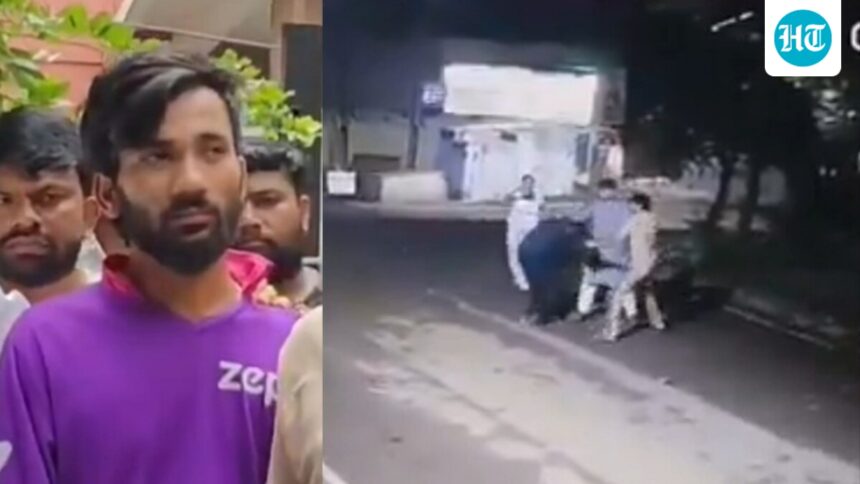 bengaluru-delivery-boy-abused-in-hindi-by-girls,-beaten-by-male-friends;-incident-caught-on-cam