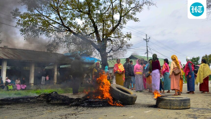 violence-erupts-in-manipur-as-nine-houses,-church-set-ablaze-by-unknown-armed-miscreants-in-kangpokpi-district