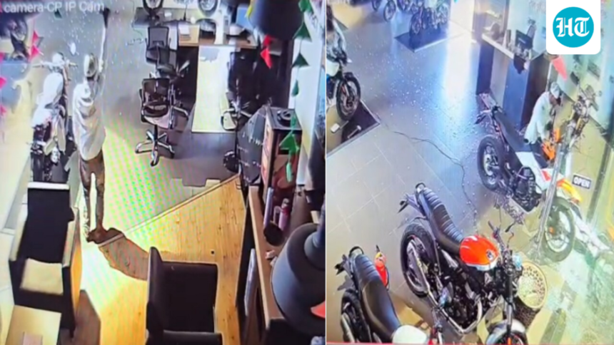man-dances,-bathes-for-hours-before-stealing-ktm-bike-from-varanasi-showroom;-caught-on-camera