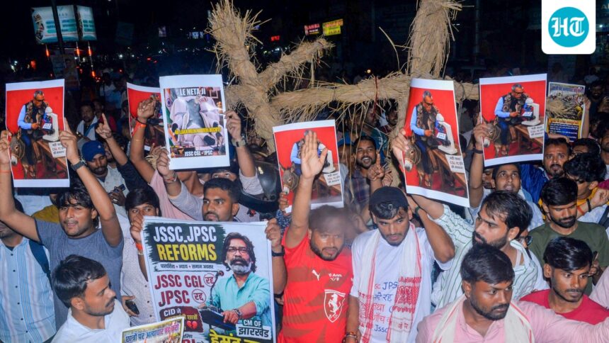 cid-raids-jharkhand-staff-selection-commission-office-over-exam-irregularities-amid-protest