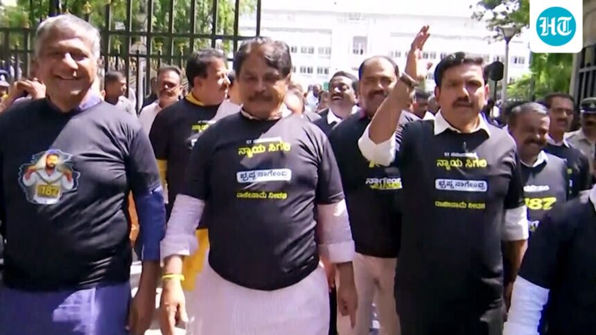 bjp-leaders-detained-during-march-to-vidhan-soudha-seeking-minister-b-nagendra’s-removal