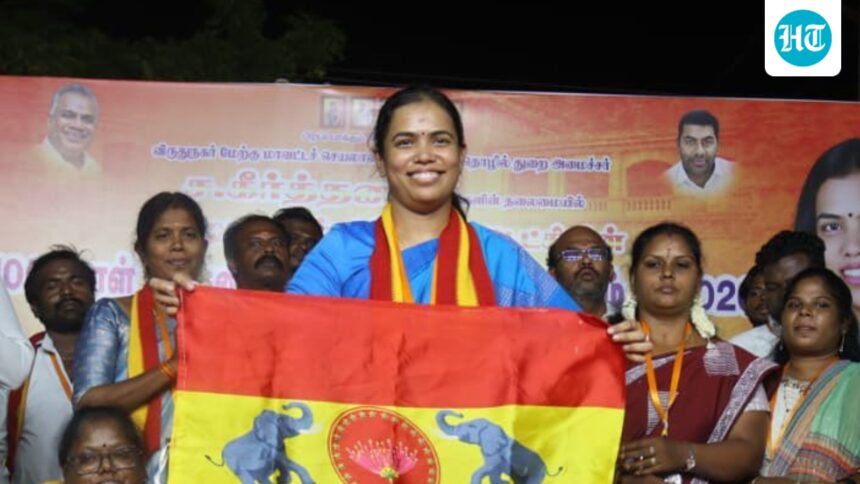 ‘why-should-it-matter?’:-vijay-govt-minister-keerthana-slams-‘misogyny’-after-woman-in-black-dress-misidentified-as-her