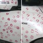 girlfriend-leaves-3,400-kiss-marks-on-car.-gwalior-cops-make-man-wipe-them-off,-fine-him-₹5,500