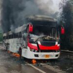 in-second-bus-fire-in-12-hours,-driver-evacuates-14-passengers-near-mumbai