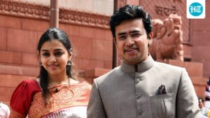 tejasvi-surya’s-wife-recounts-‘traumatic’-train-ride,-says-40-men-talked-loudly-for-5-hours