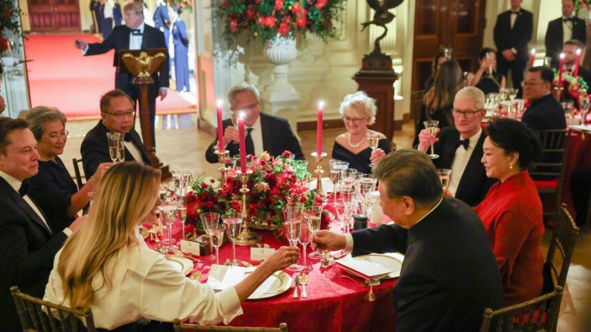 david-ellison,-tech-titans-and-fox-news-hosts-attend-white-house-state-dinner-honoring-china’s-president