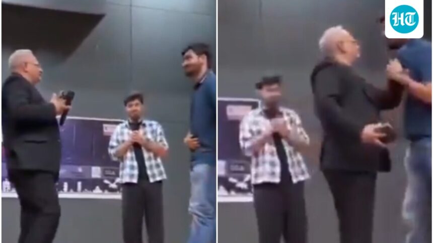 ‘jaldi-kar,-panvel-nikalna-hai’:-ahmedabad-prof-heckled-by-bollywood-dialogue,-grabs-student-by-collar-|-video