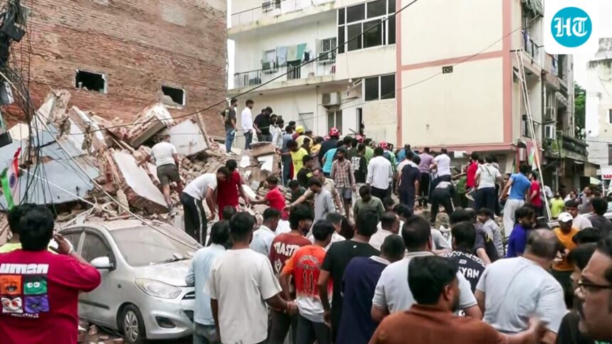 delhi-building-collapse-live:-40-50-feared-trapped-as-boys’-pg-collapses-in-delhi’s-satya-niketan;-7-rescued,-3-critical