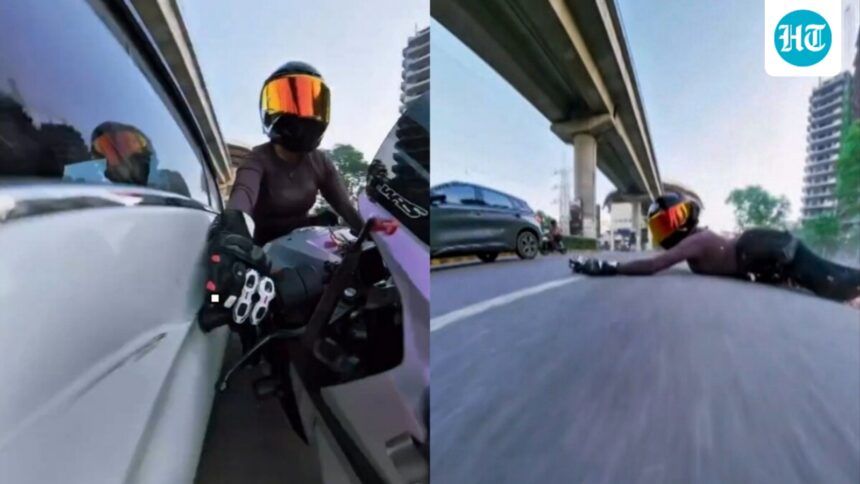 ‘friend-borrowed-car-2-days-ago’:-vehicle-owner-after-woman-biker-chased,-hit-in-gurugram