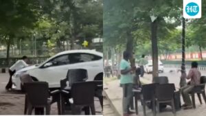 lucknow-woman-jumps-on-moving-car-over-dispute-with-friend,-dragged-on-bonnet:-‘gaadi-roko’-|-video