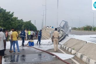 neurosurgeon-charred-to-death-after-car-hits-roadside-divider,-catches-fire-in-telangana
