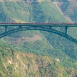 in-a-first,-vande-bharat-express-crosses-world’s-highest-chenab-rail-bridge-at-100-kmph-|-video