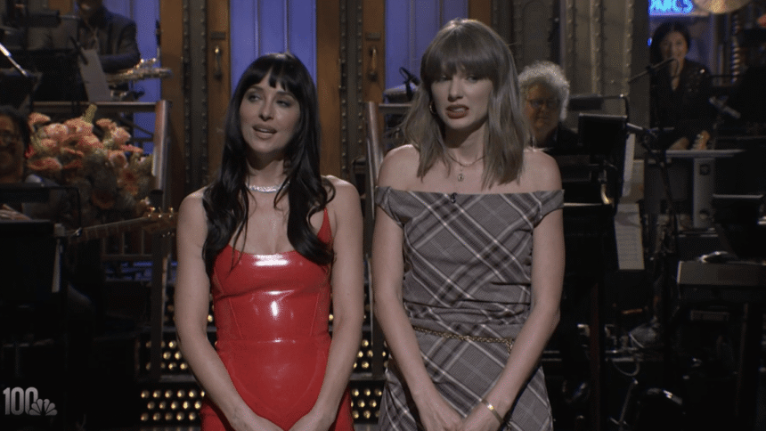 taylor-swift-crashes-dakota-johnson’s-‘saturday-night-live’-hosting-stint:-“my-literal-therapist!”