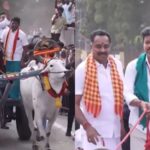 tamil-nadu-cm-vijay-rides-bullock-cart-during-dharapuram-bypoll-campaign,-interacts-with-voters-|-watch