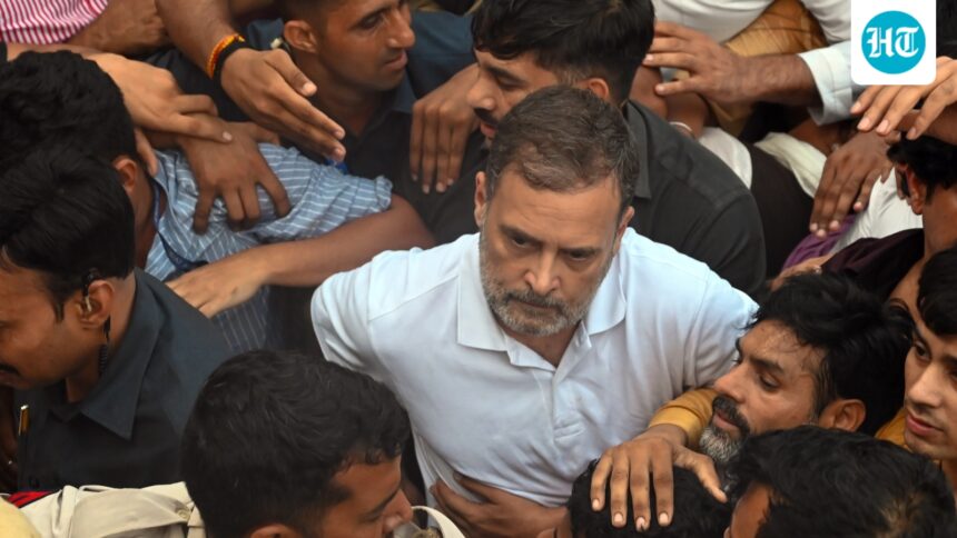 bjp-claims-rahul-gandhi-tried-to-push-woman-cop-‘in-his-eagerness-to-make-a-reel’-during-opposition-protest